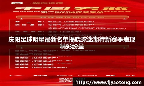 庆阳足球明星最新名单揭晓球迷期待新赛季表现精彩纷呈